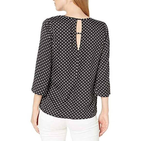 BCBGMaxAzria Woven Polka Dot Blouse - Picture 3 of 3